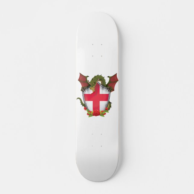 England Drache und die englische Flagge Schild Skateboard (Vorne)