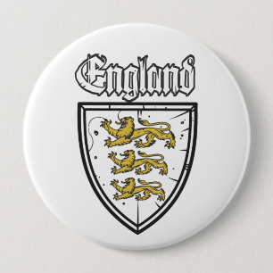 England Drei Löwen Holzschild Button
