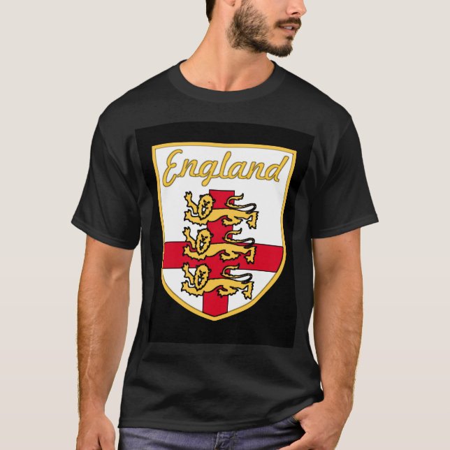 England, Englisch, 3 Löwe-Abzeichen oder Wappen, T-Shirt (Vorderseite)