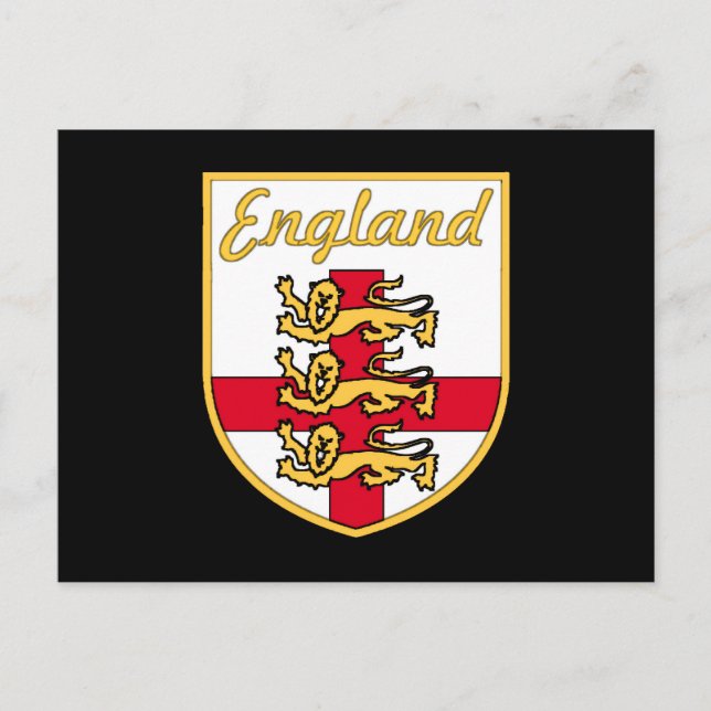 England, Englisch, 3 Löwen Abzeichen oder Wappen,  Postkarte (Vorderseite)