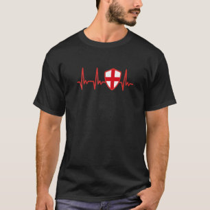 England Englisch Flag Heartbeat Proud T-Shirt
