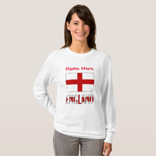 England Englische Flagge Rot Personalisierung T-Shirt