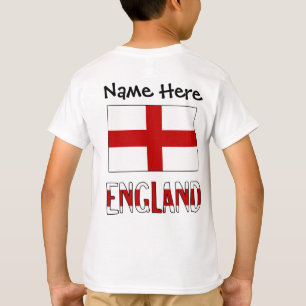 England Englische Flagge Schwarz Personalisierung  T-Shirt