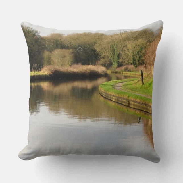 England English Canal Pond Lake Water Throw Kissen (Vorderseite)