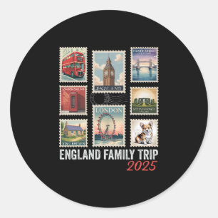 England Familienreise 2025 Postwertzeichen London Runder Aufkleber