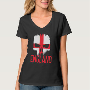 England Fan-Schädel Fußball Fan Englisch Fla T-Shirt