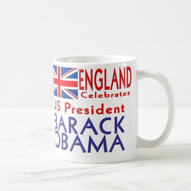 ENGLAND feiert US Präsidenten Obama Souvenirs Tasse (Rechts)