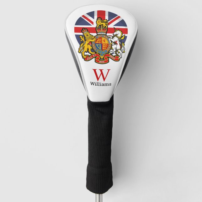 England Flag and Wappen Golf Head Cover Golf Headcover (Vorderseite)