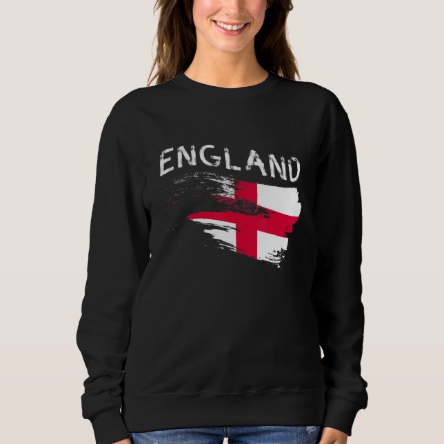 England Flag Fan English Futbol Flag Großbritannie Sweatshirt (Vorderseite)