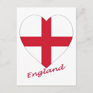 England Flag Herz Postkarte