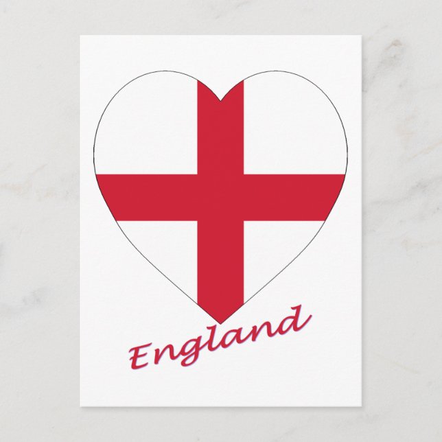 England Flag Herz Postkarte (Vorderseite)