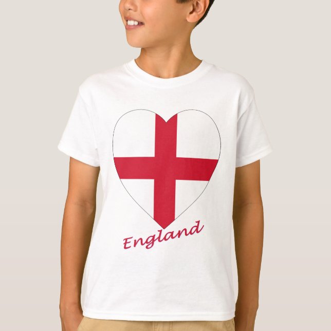 England Flag Herz T-Shirt (Vorderseite)