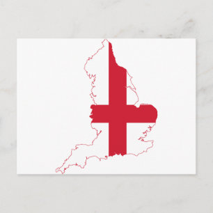 England Flag Map Postkarte
