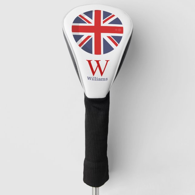 England Flag Monogram Golf Head Cover Headcover (Vorderseite)