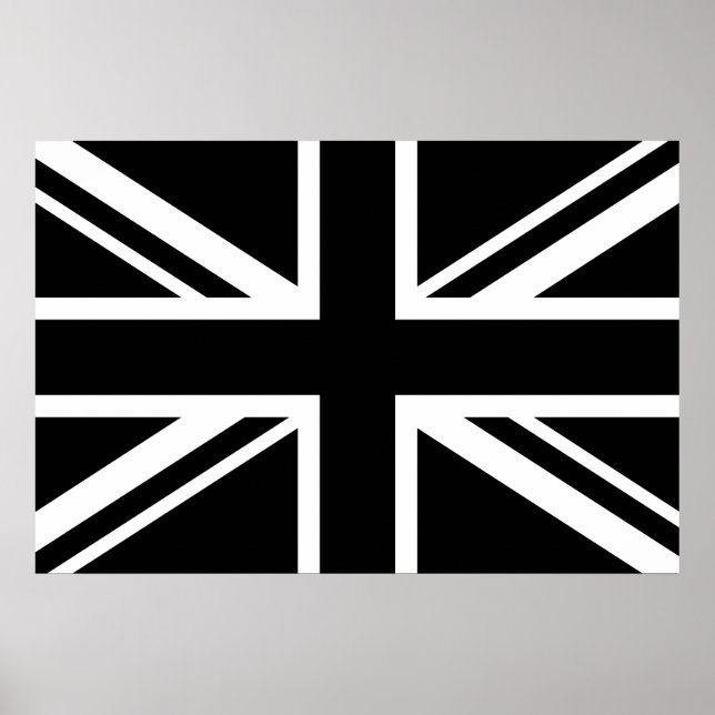 England Flag Schwarz-weiß Poster (Vorne)