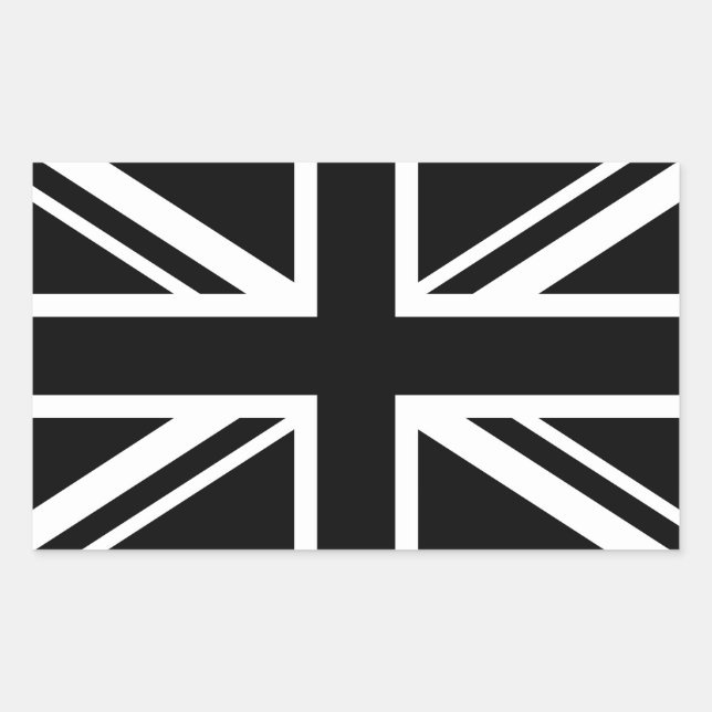 England Flag Schwarz-weiß Rechteckiger Aufkleber (Vorderseite)