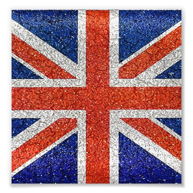 England Flag Vivid Grunge Style Fotodruck (Vorne)