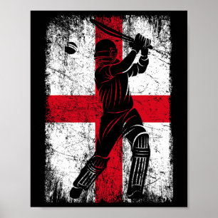 England-Flagge Cricket-Trikot Fan Spieler Trainer Poster