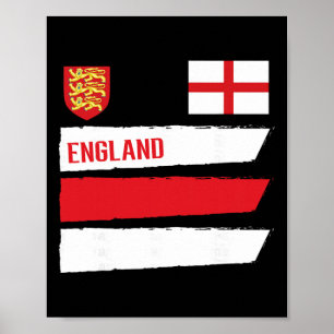England-Flagge Englisch Fussball-Fan Männer Frauen Poster