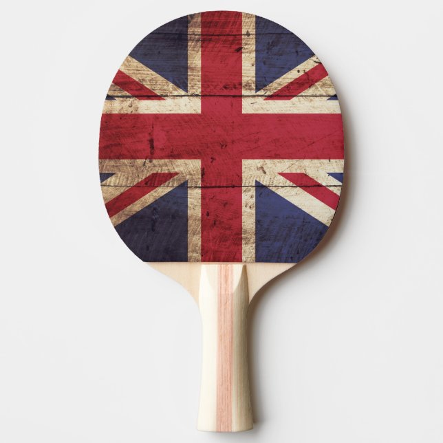 England-Flagge für altes Holzkörnchen Tischtennis Schläger (Vorderseite)