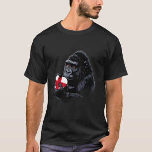 England-Flagge Gorilla Herz England Wurzeln Englan T-Shirt