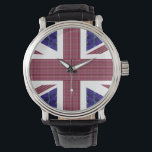 England-Flagge, Großbritannien-Flagge Armbanduhr<br><div class="desc">England Flag,  Großbritannien Flag Watch. Die Fahne ist mit Bildern von Edelsteinen gemacht: Der blaue Hintergrund sind rechteckige blaue Saphire. Die roten Streifen sind rechteckige Rubien. Die Sterne sind Diamanten.</div>