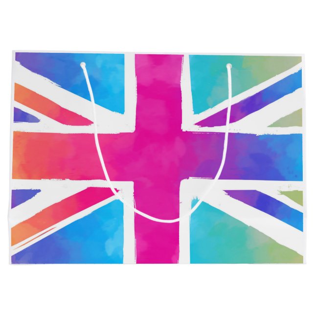 England-Flagge Große Geschenktüte (Rückseite)