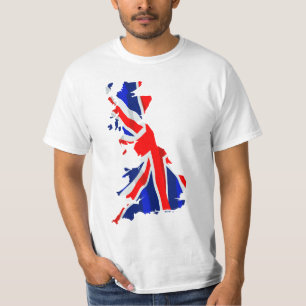 England Flagge Karte 2Seite T-Shirt