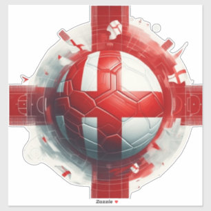 England-Flagge mit Fußball Aufkleber