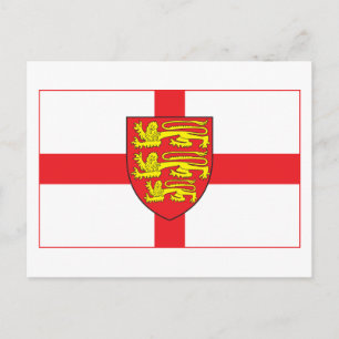England Flagge mit Wappen Postkarte