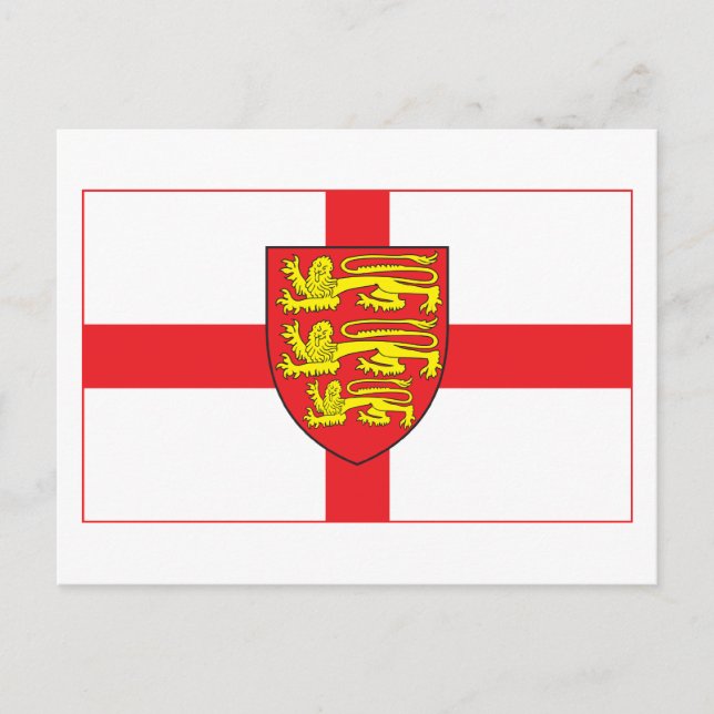 England Flagge mit Wappen Postkarte (Vorderseite)