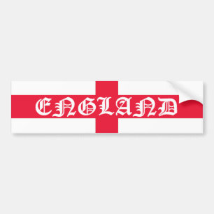 England-Flagge mit weißem Text Autoaufkleber