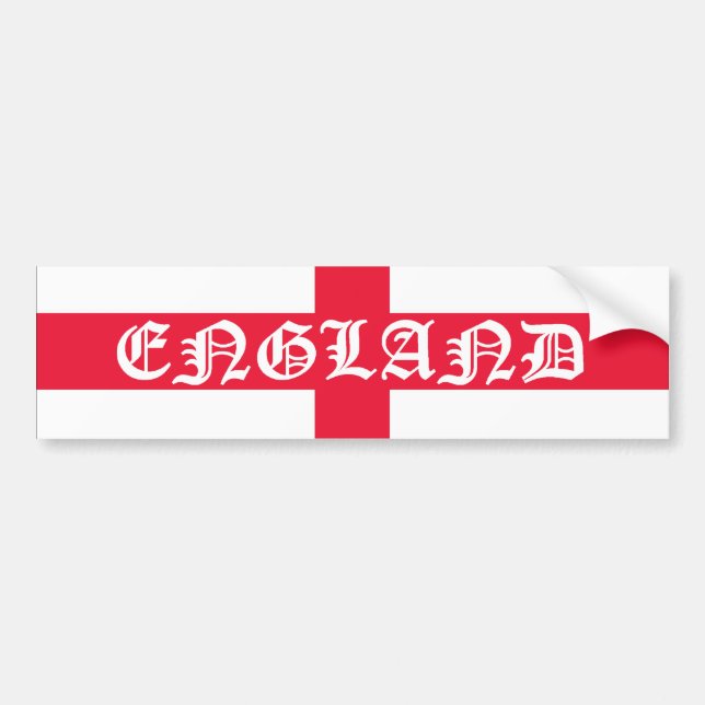 England-Flagge mit weißem Text Autoaufkleber (Vorne)