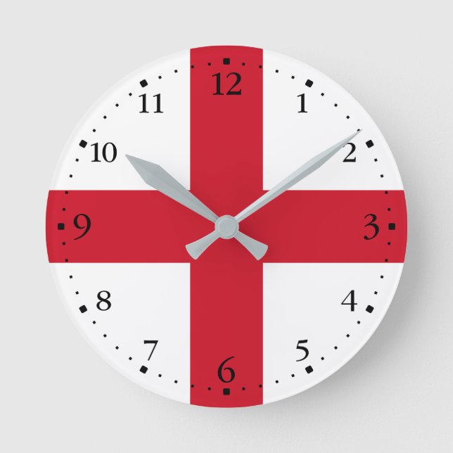 England-Flagge Runde Wanduhr (Vorderseite)