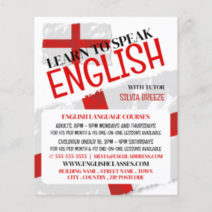 England-Flagge, Werbung für Englischkurse Flyer
