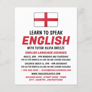England-Flagge, Werbung für Englischkurse Flyer