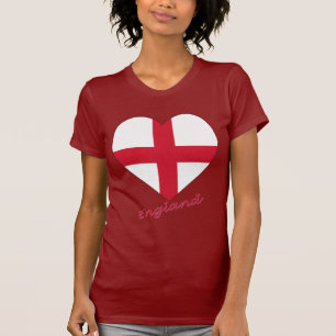 England-Flaggen-Herz T-Shirt