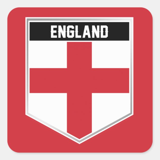 England Flaggen-Schild Quadratischer Aufkleber (Vorderseite)