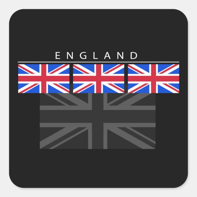 England-Flaggensticker Quadratischer Aufkleber (Vorderseite)