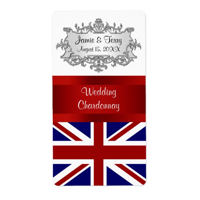 England Flaggenveranstaltung Party Weinetikett (Vorne)