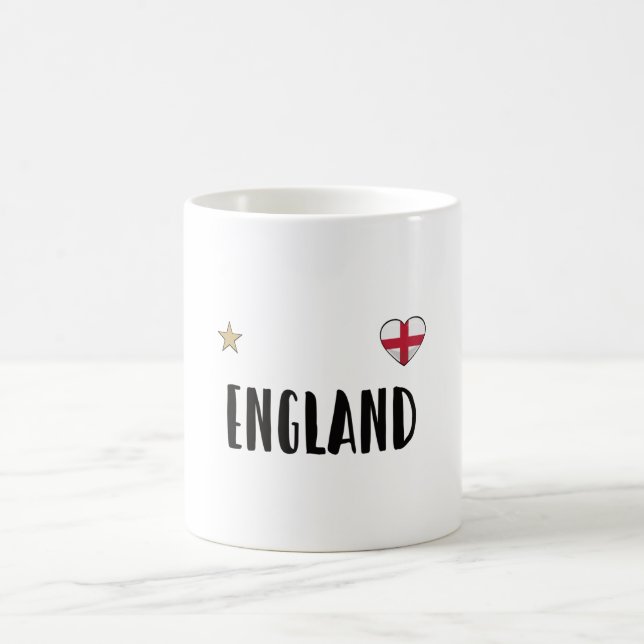 England Football Fan Shirt Englische Flagge Kaffeetasse (Mittel)