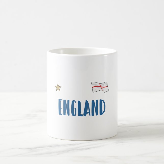 England Football Fan Shirt Englische Flagge Kaffeetasse (Mittel)