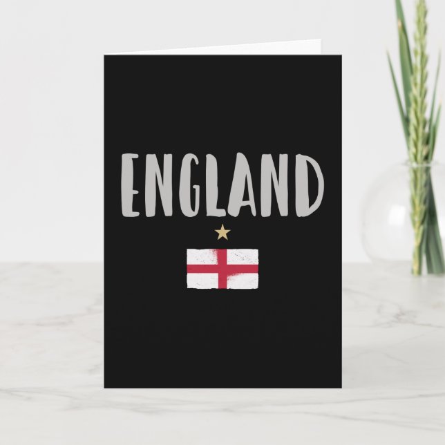 England Football Fan Shirt Englische Flagge Karte (Vorderseite)
