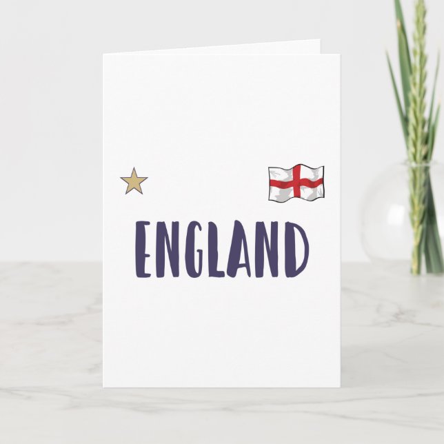 England Football Fan Shirt Englische Flagge Karte (Vorderseite)