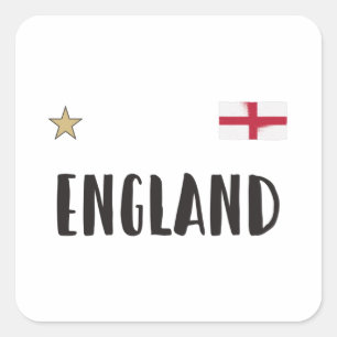 England Football Fan Shirt Englische Flagge Quadratischer Aufkleber