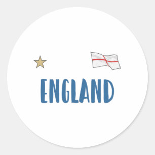 England Football Fan Shirt Englische Flagge Runder Aufkleber