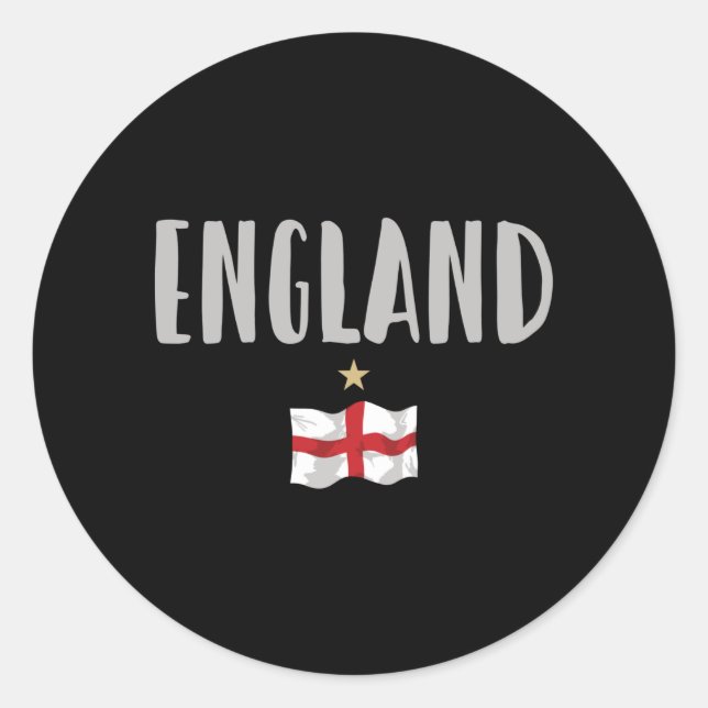 England Football Fan Shirt Englische Flagge Runder Aufkleber (Vorderseite)