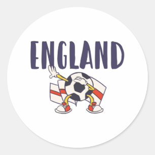 England Football Fan Shirt Englische Flagge Runder Aufkleber