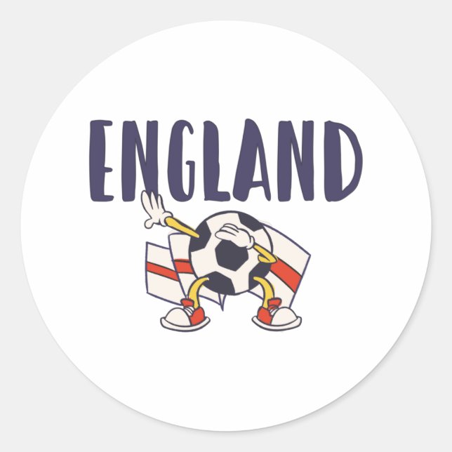 England Football Fan Shirt Englische Flagge Runder Aufkleber (Vorderseite)