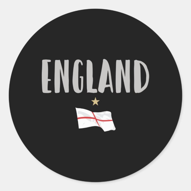 England Football Fan Shirt Englische Flagge Runder Aufkleber (Vorderseite)